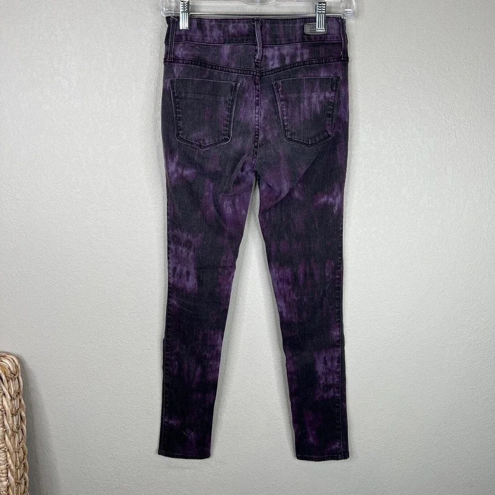 Gray Saks‎ Fifth Avenue Skinny Jeans Actual 26W Ikat Plum Mid Rise Denim